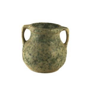 Early Burley Winter ARTS & CRAFTS Vase Mottled Matte Glaze Light Green Stamp 54